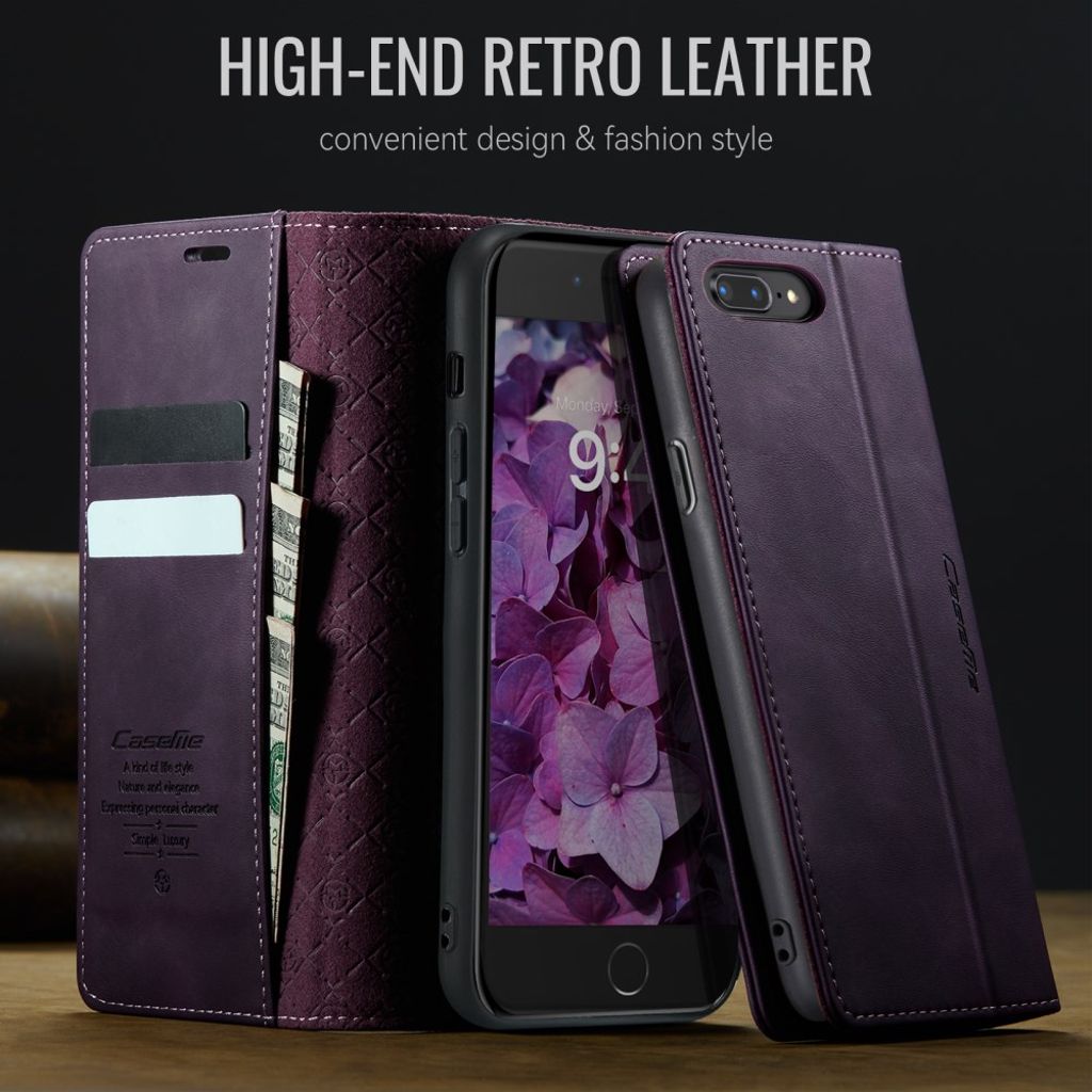 CASEME iPhone 6 Plus / 7 Plus / 8 Plus Kotelo Jalusta - Violetti