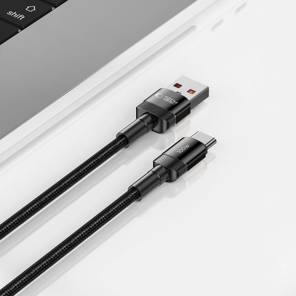 Tech-Protect UltraBoost Evo USB-C / USB-A kabel 100W 5A 2m - sort