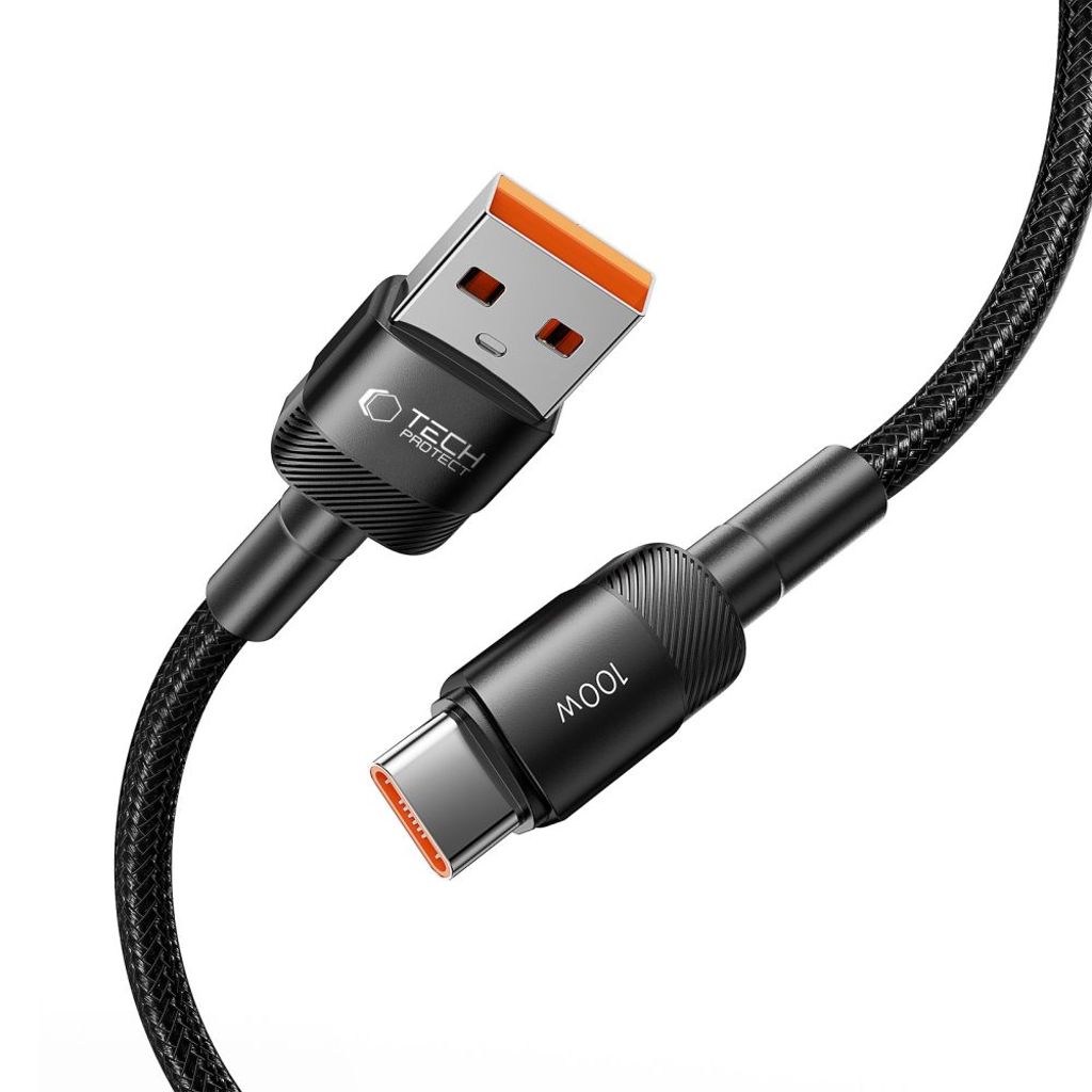Tech-Protect UltraBoost Evo USB-C / USB-A kabel 100W 5A 2m - sort