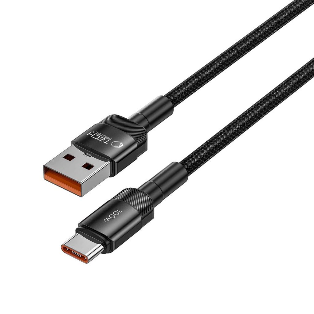 Tech-Protect UltraBoost Evo USB-C / USB-A kabel 100W 5A 2m - sort