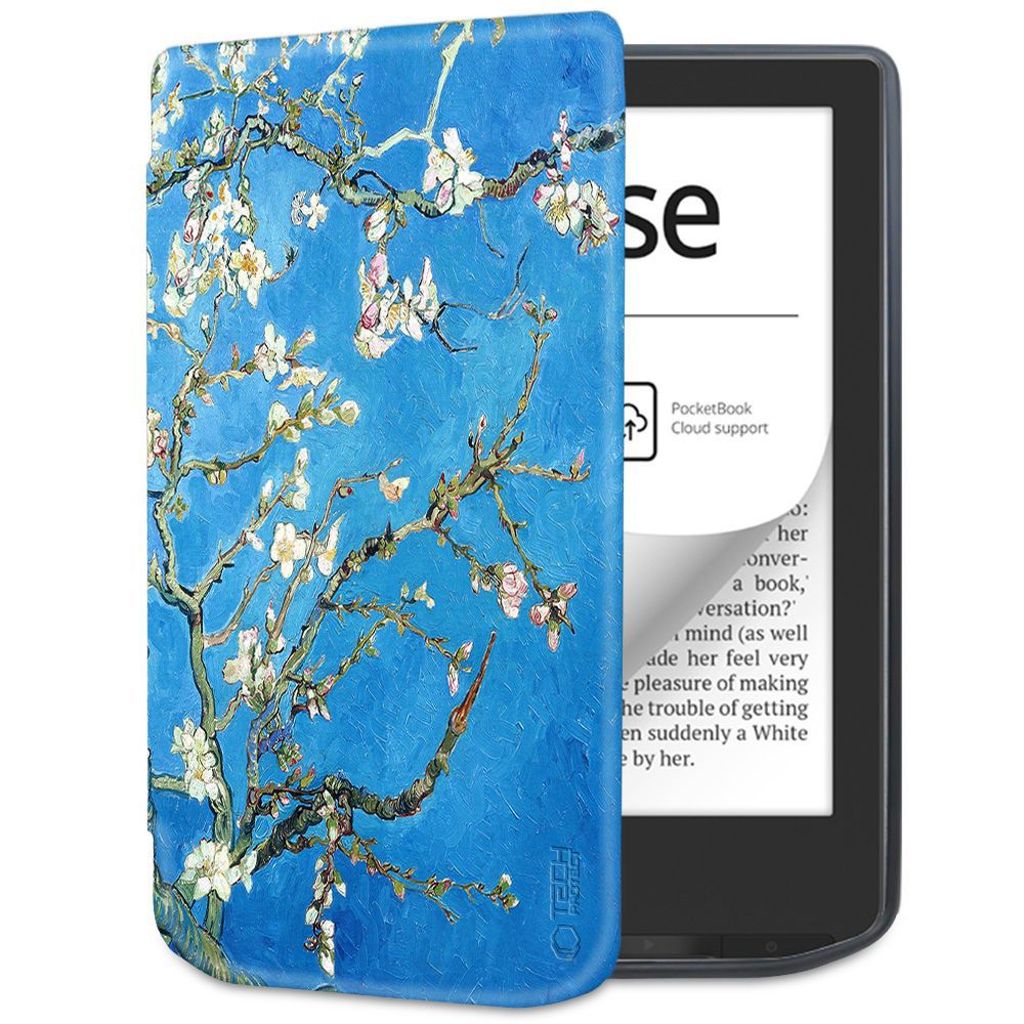 Tech-Protect SmartCase för PocketBook Verse / Verse Pro – Blå med sakurablommor