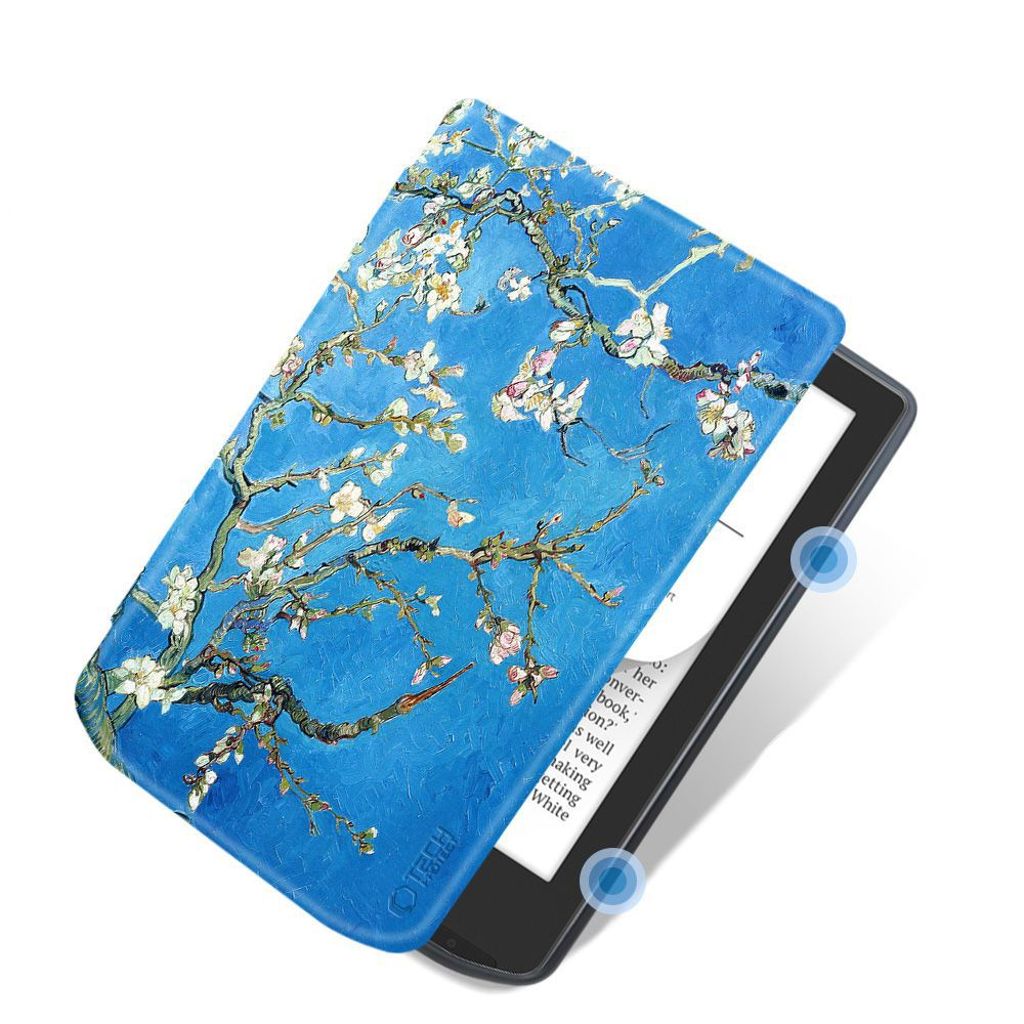 Tech-Protect SmartCase för PocketBook Verse / Verse Pro – Blå med sakurablommor