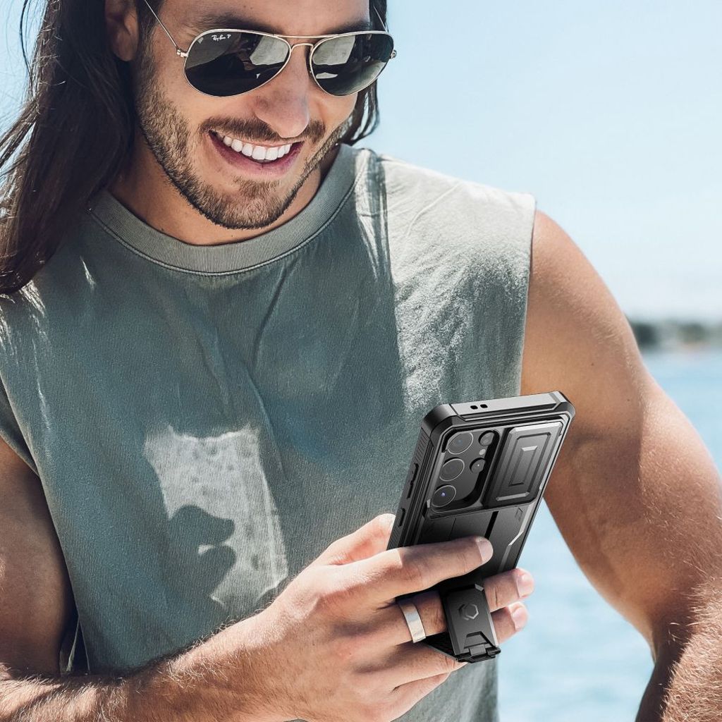 Tech-Protect Kevlar Cam+ Cover til Samsung Galaxy S24 Ultra - Sort