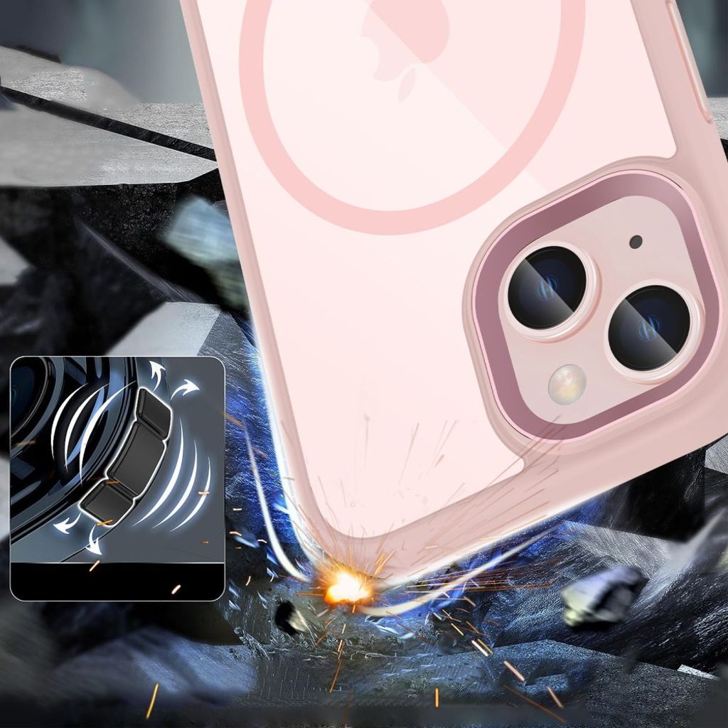 Tech-Protect MagMat MagSafe Case for iPhone 15 - Transparent Pink