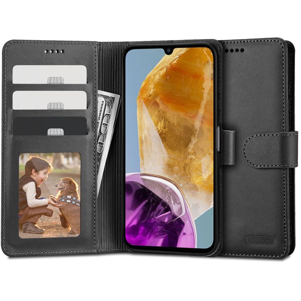 Tech-Protect Wallet Fodral till Samsung Galaxy M15 5G - Svart