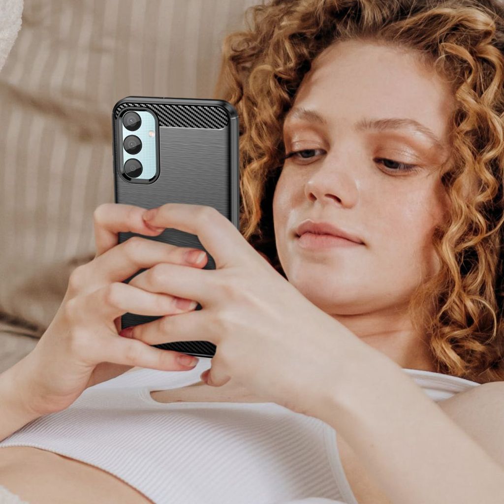 Tech-Protect TPUCarbon Skal till Samsung Galaxy M15 5G - Svart