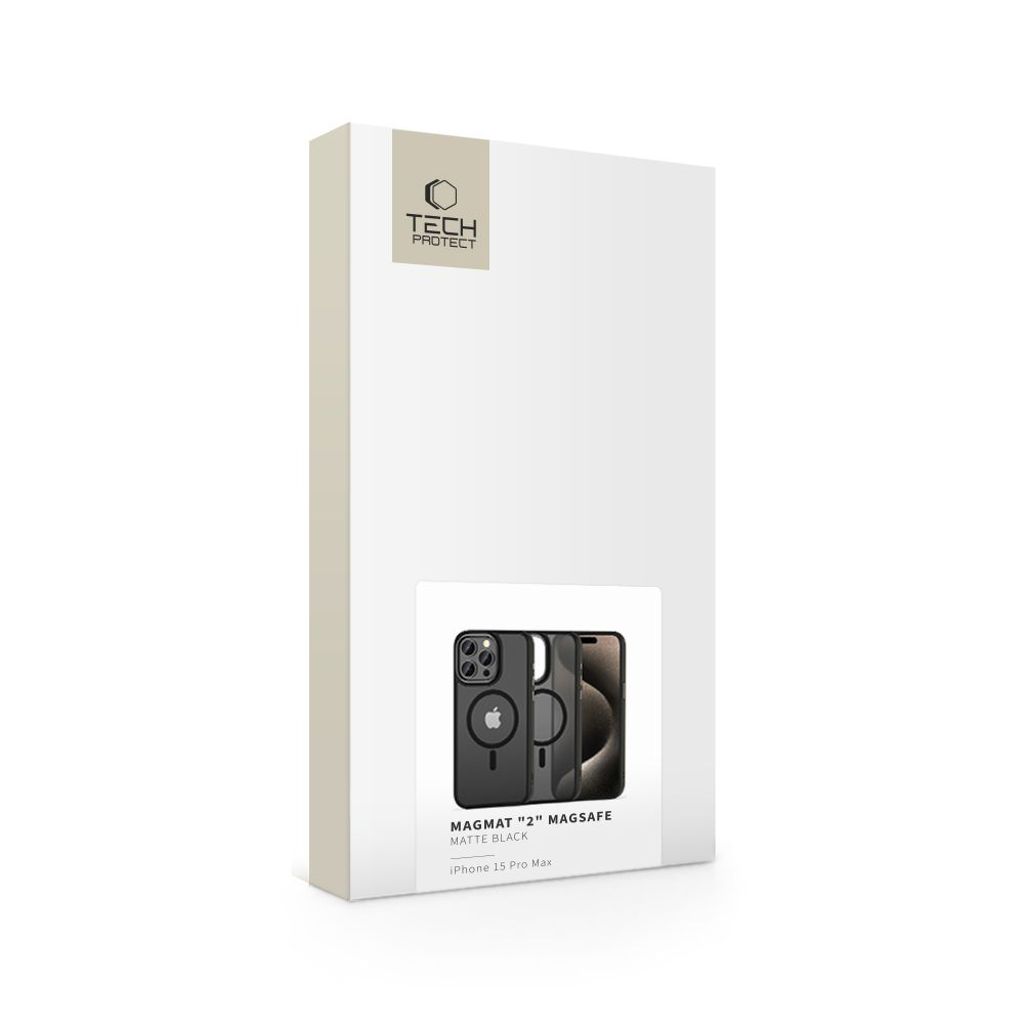 Tech-Protect MagMat 2 MagSafe Deksel til iPhone 15 Pro Max - Matte Black
