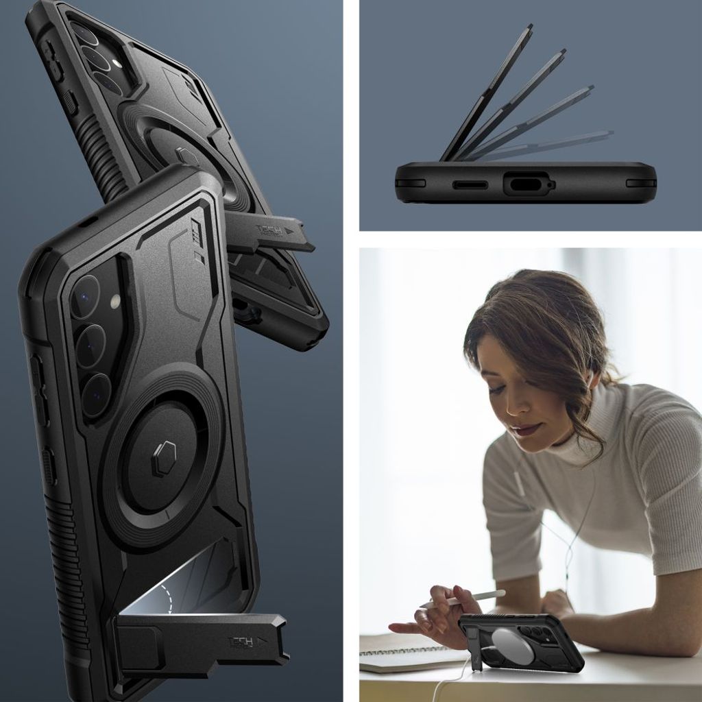 Tech-Protect Kevlar MagSafe+ Cover til Samsung Galaxy S24 Plus - Sort