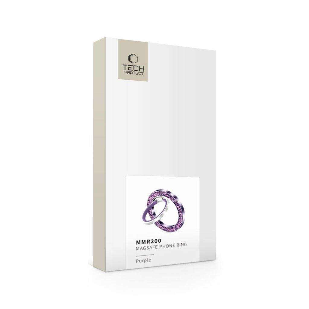 Tech-Protect MMR200 MagSafe -sormuspidike/renkaalla – violetti, kristalleilla