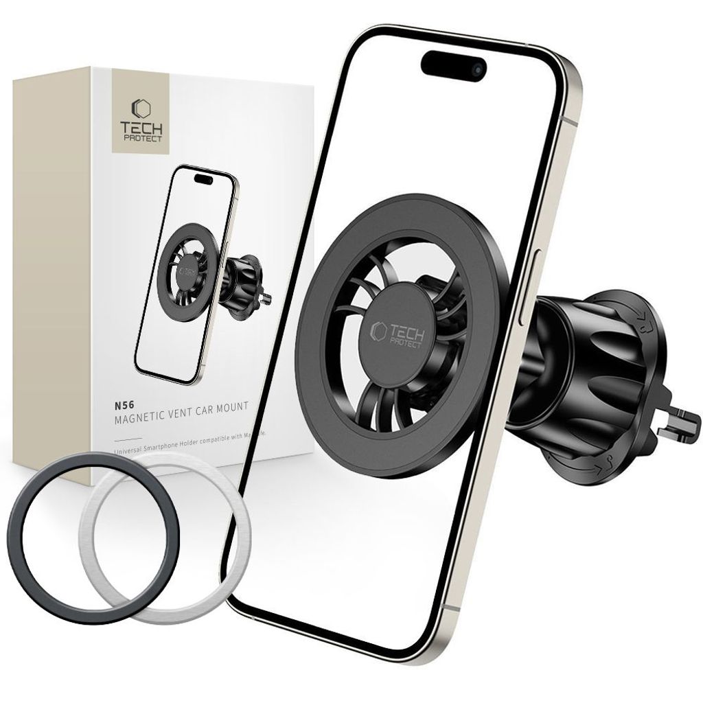 Tech-Protect N56 MagSafe-puhelinteline ilmastointiritilään – musta