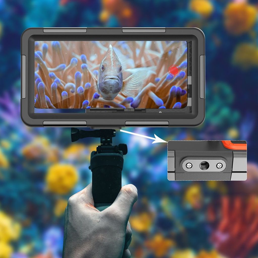 Tech-Protect Vattentätt Skal IPX8 för 4.7-6.7 tum Smartphones - Svart/orange