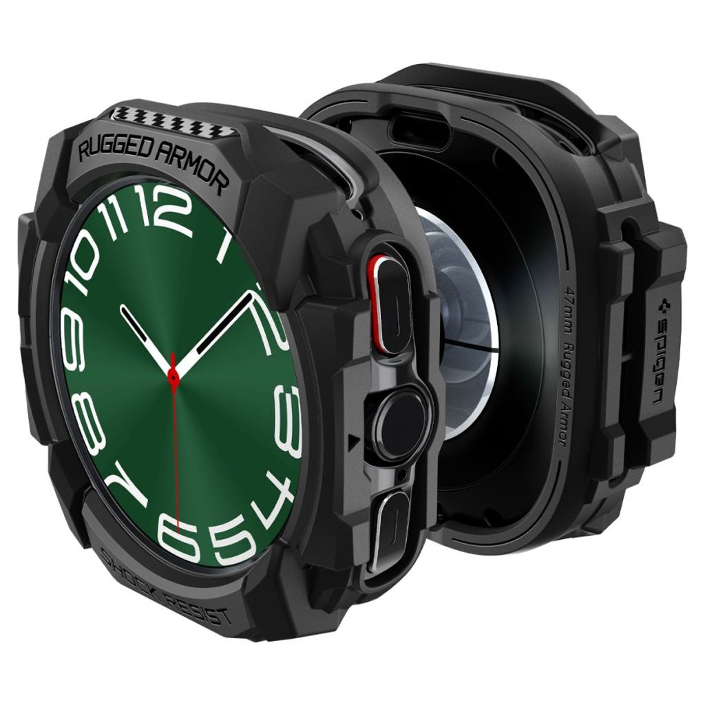 Spigen Rugged Armor Deksel til Samsung Galaxy Watch Ultra  - Svart