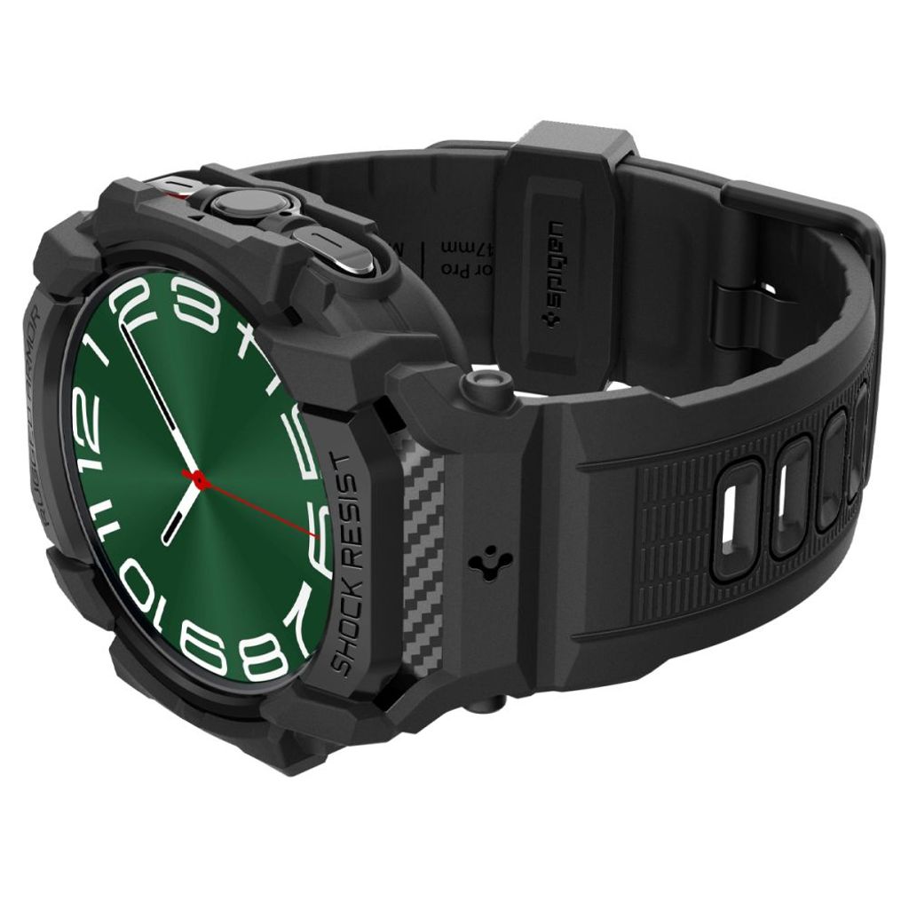 Spigen Rugged Armor Pro Klokkereim & Deksel til Samsung Galaxy Watch Ultra  - Svart