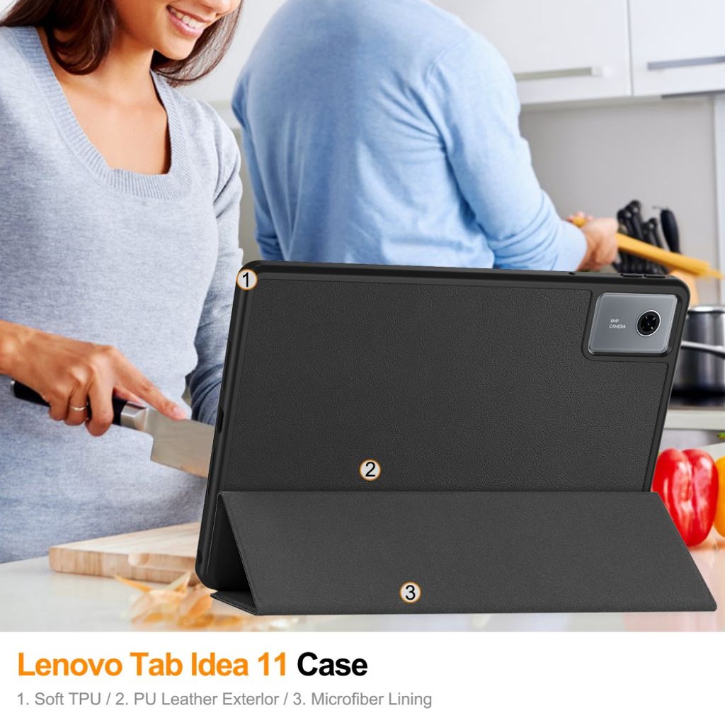 Lenovo Tab K11 Gen 2/Idea Tab/Xiaoxin Pad 11 2025 Etui med Stativ - Svart