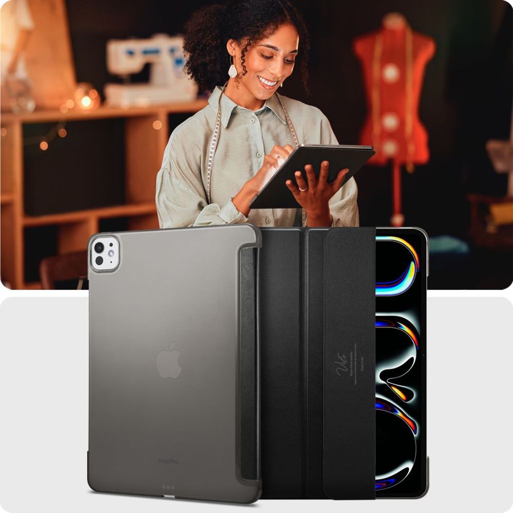 Spigen Smart Fold Kotelo iPad Pro 11" 2024 - Musta