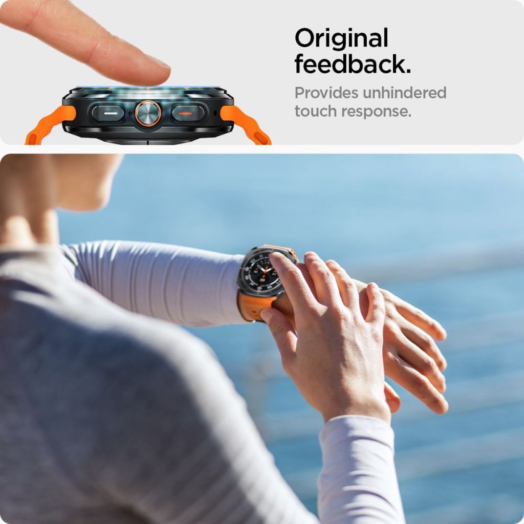 Spigen Glas.tR EZ Fit Skærmbeskyttelse til Samsung Galaxy Watch Ultra, 2-pak - Gennemsigtig