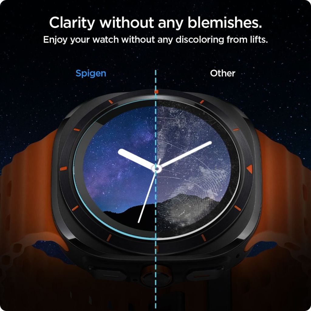 Spigen Glas.tR EZ Fit Skærmbeskyttelse til Samsung Galaxy Watch Ultra, 2-pak - Gennemsigtig
