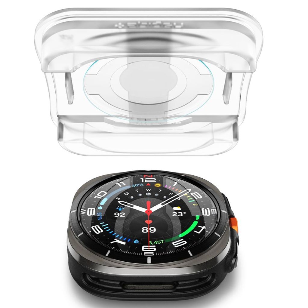 Spigen Glas.tR EZ Fit Skærmbeskyttelse til Samsung Galaxy Watch Ultra, 2-pak - Gennemsigtig