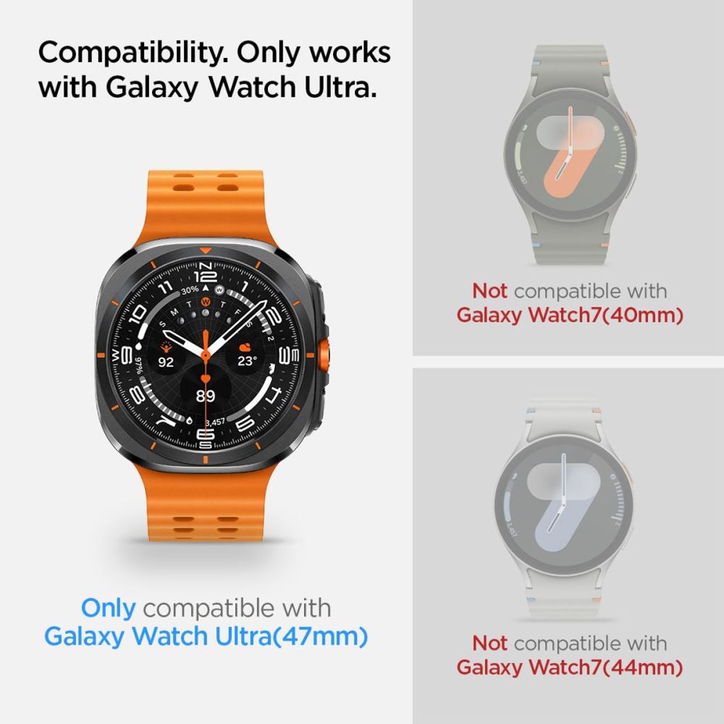 Spigen Glas.tR EZ Fit Skærmbeskyttelse til Samsung Galaxy Watch Ultra, 2-pak - Gennemsigtig