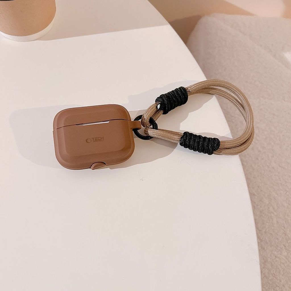 Tech-Protect Silicone Rope Case for AirPods Pro 1 / 2 - Brown