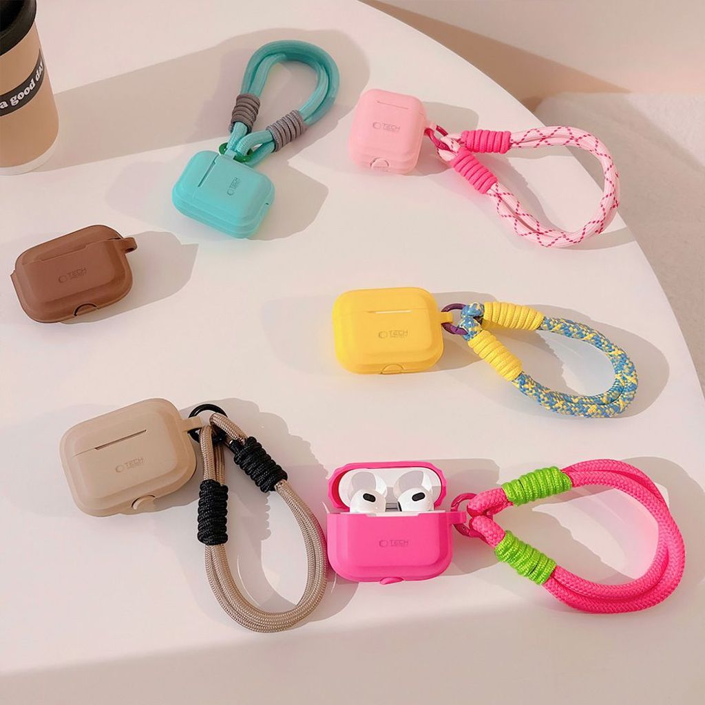 Tech-Protect Silicone Rope Case for AirPods Pro 1 / 2 - Light Brown