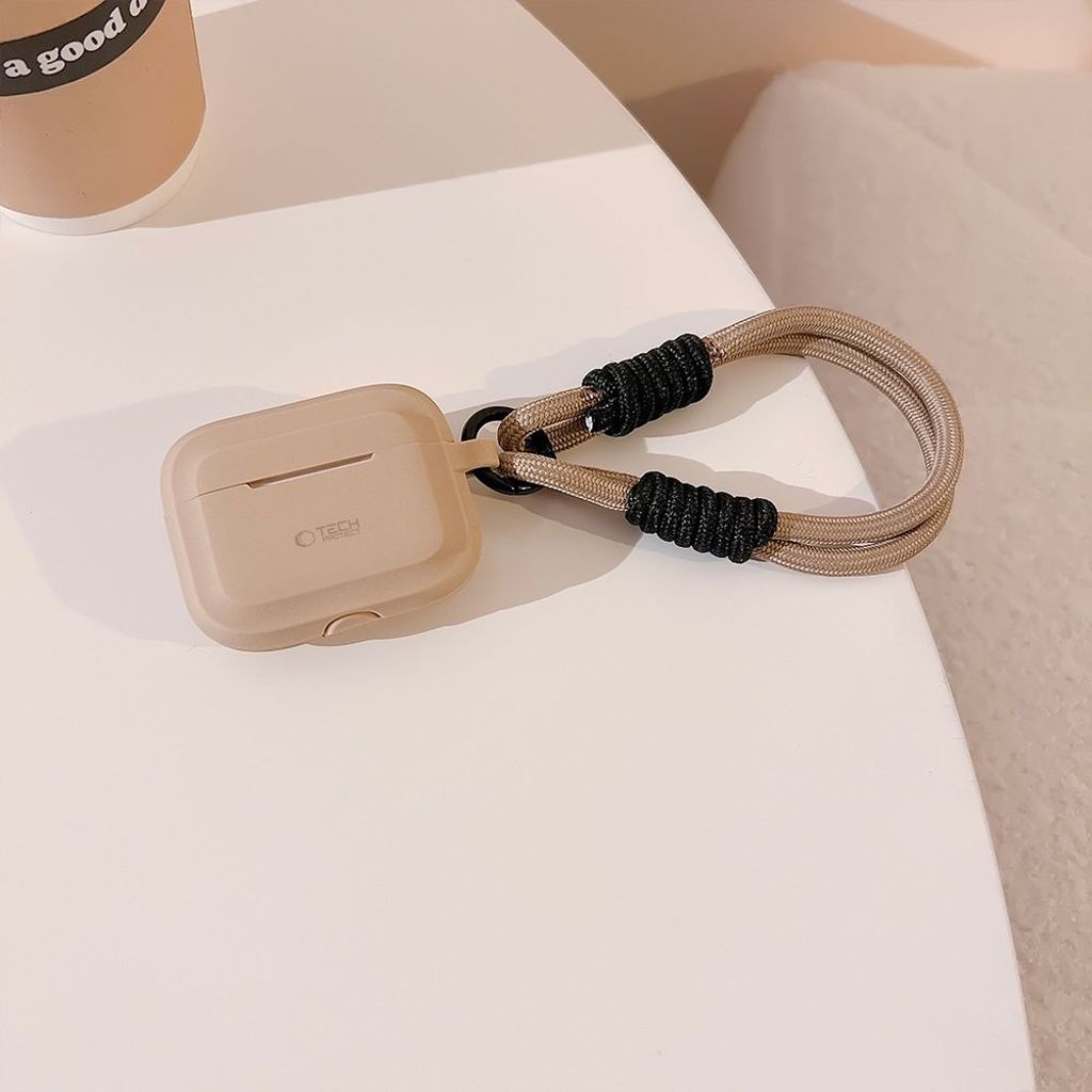 Tech-Protect Silicone Rope Case for AirPods Pro 1 / 2 - Light Brown