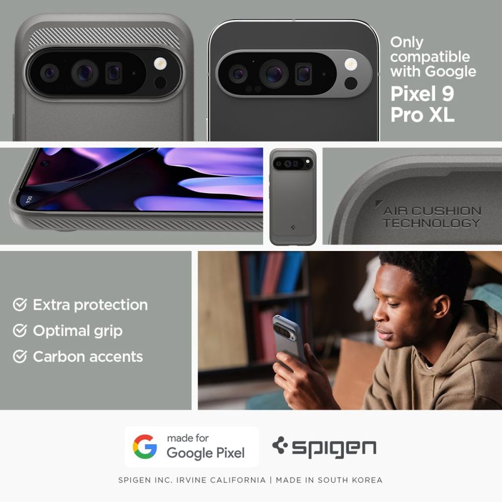 Spigen Rugged Armor Kuori Google Pixel 9 Pro XL - Harmaa