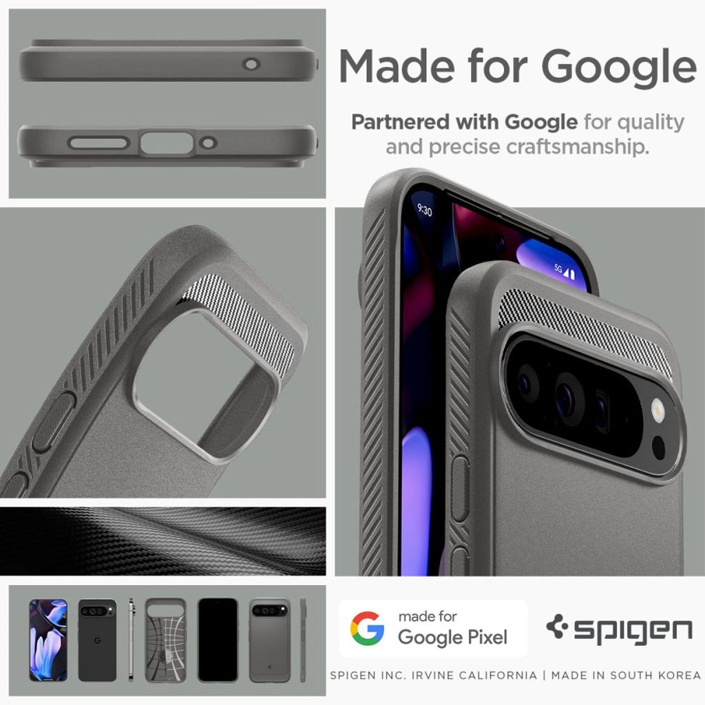 Spigen Rugged Armor Kuori Google Pixel 9 Pro XL - Harmaa