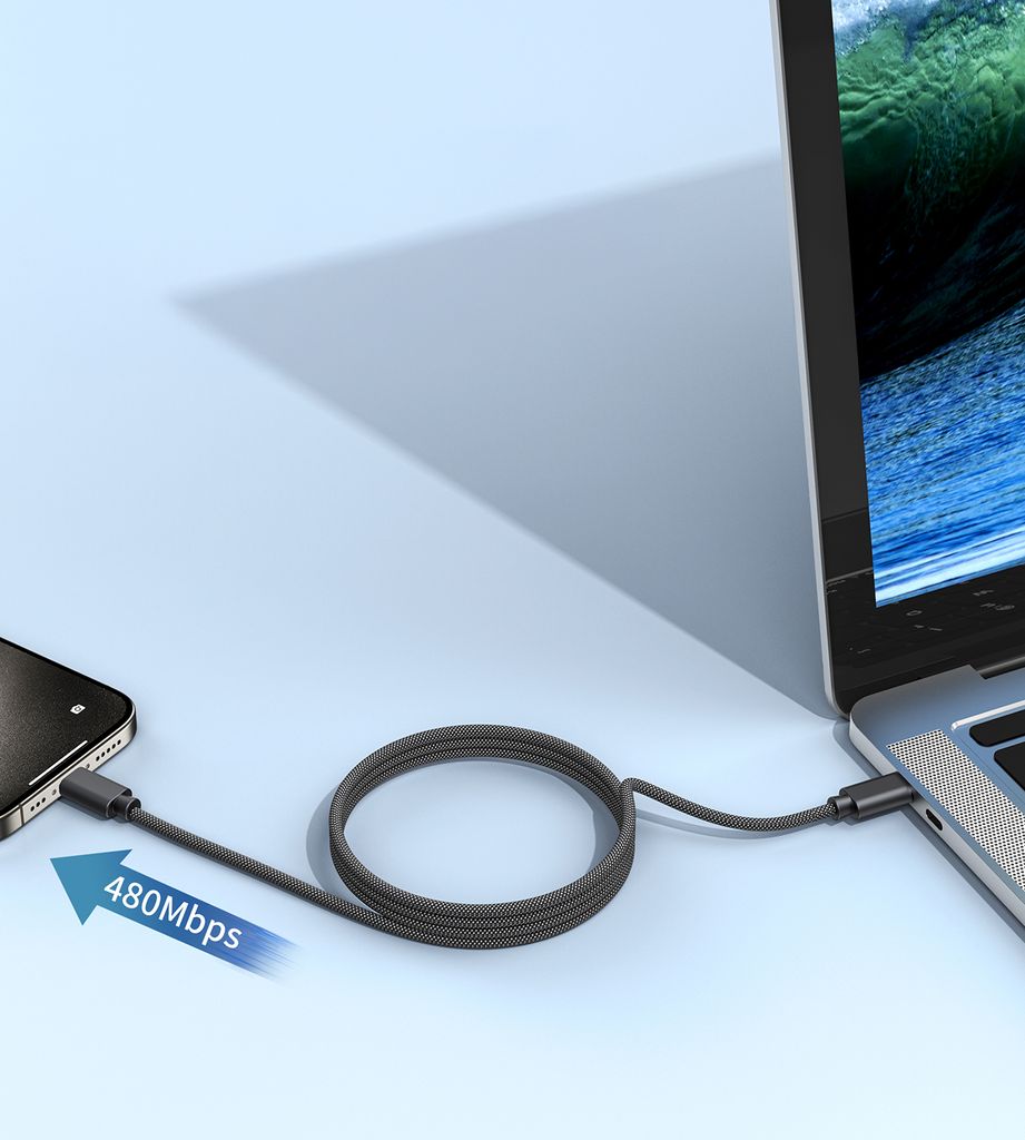 Choetech XCC-1054 240W USB-C magnetisk kabel 1,2m – svart