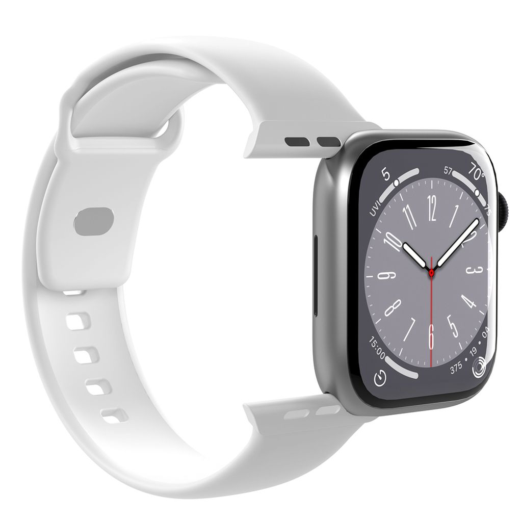 Puro Icon Silicone Kellonranneke Apple Watch 42/44/45/49mm 2-pakkaus - Valkoinen