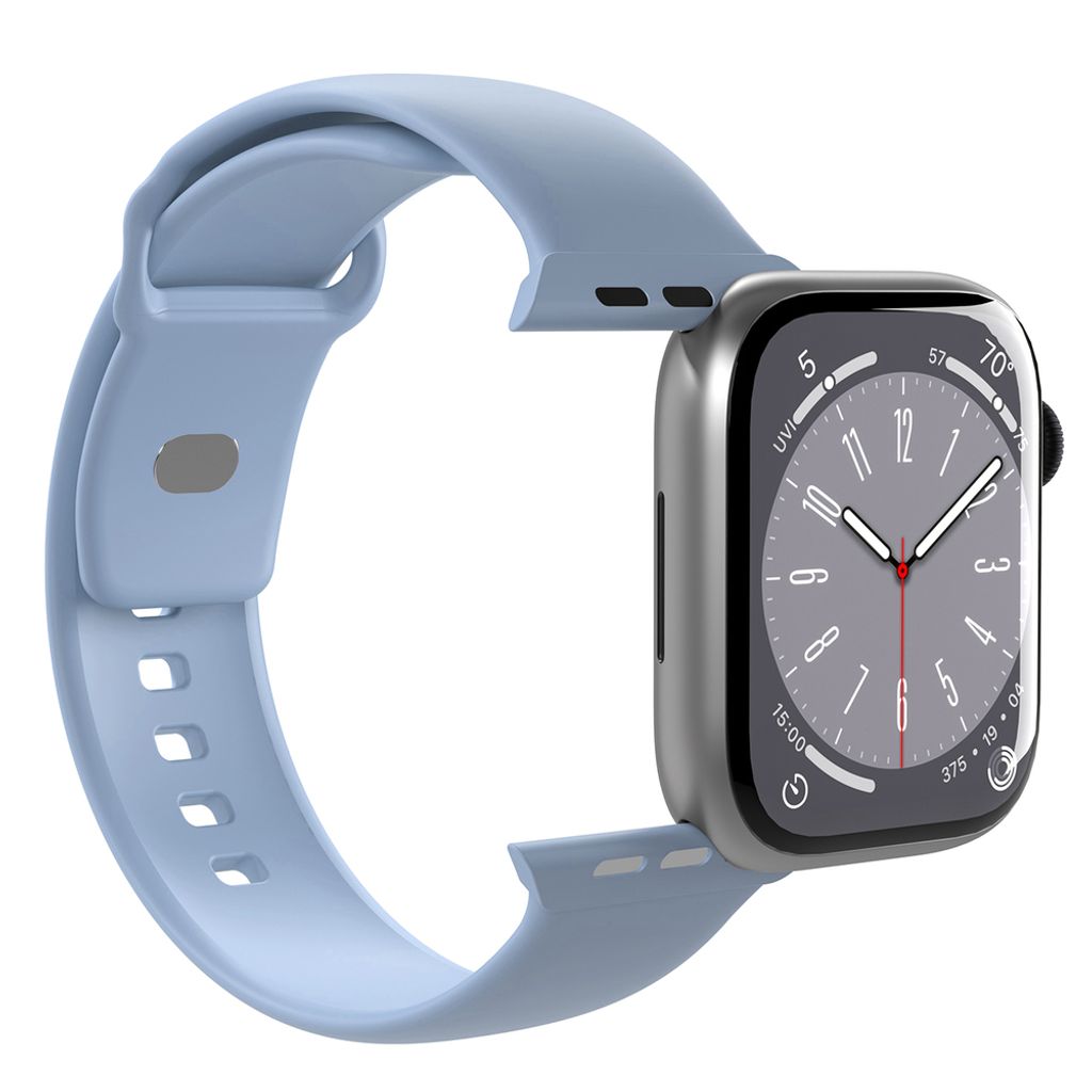 Puro Icon Silicone Kellonranneke Apple Watch 38/40/41mm 2-pakkaus - Vaaleansininen