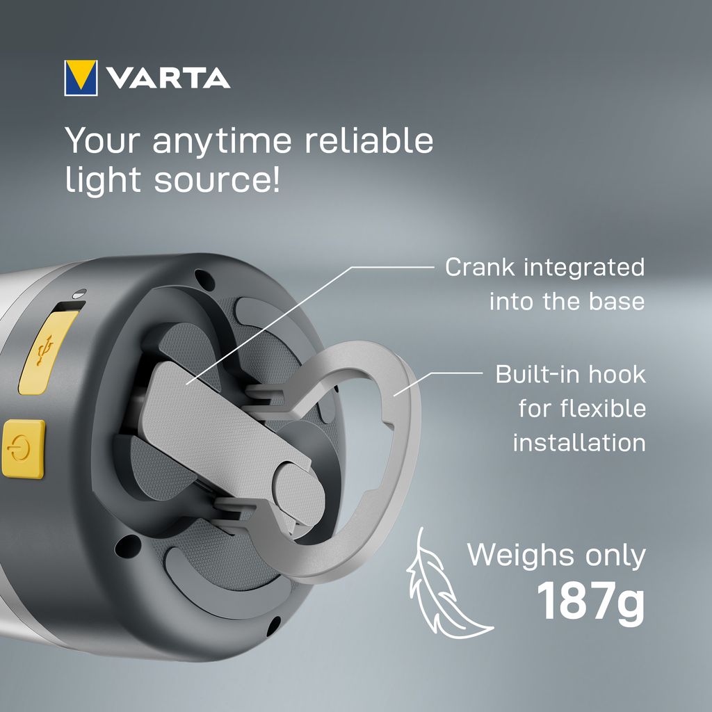 VARTA Dynamo L10RH Retkilyhty LED 50Lm Ladattava USB-C