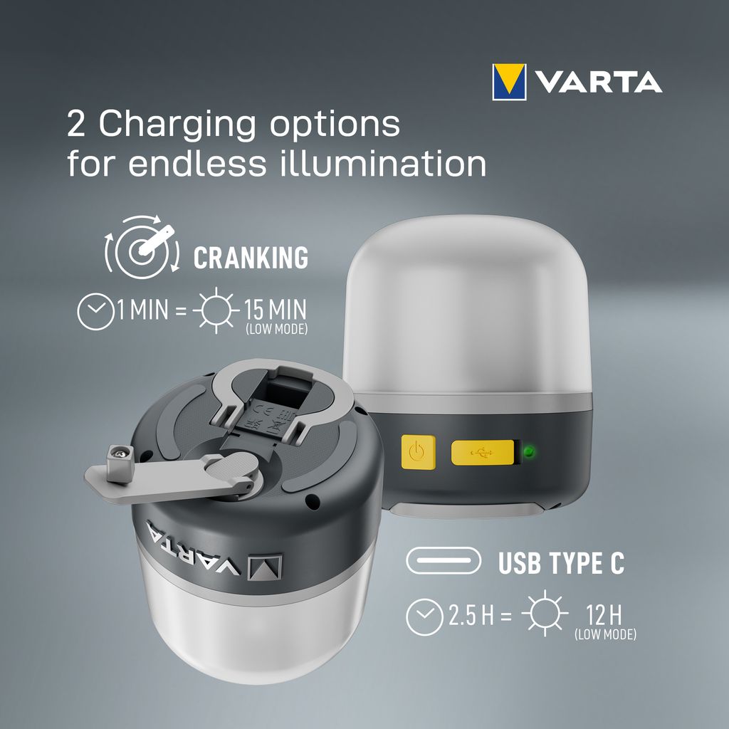 VARTA Dynamo L10RH Retkilyhty LED 50Lm Ladattava USB-C