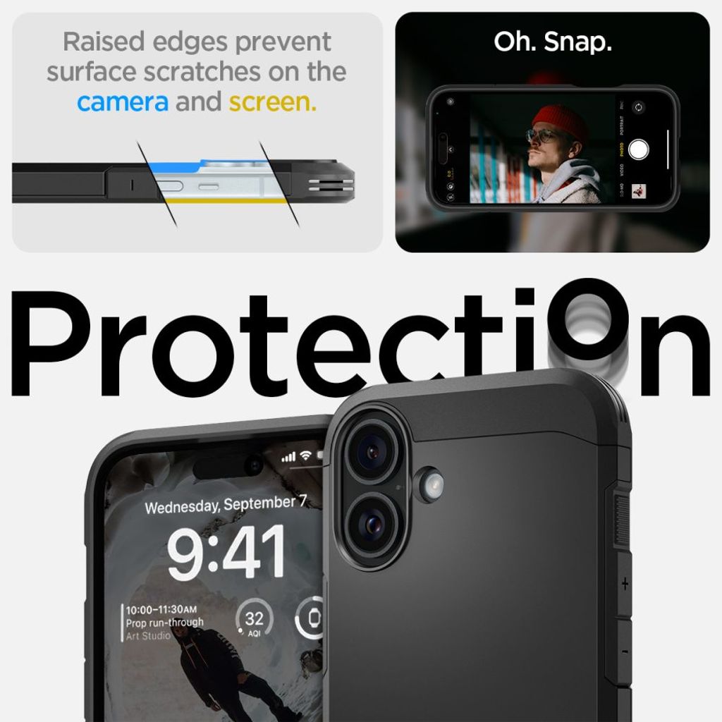 Spigen Tough Armor MagSafe Case for iPhone 16 - Black