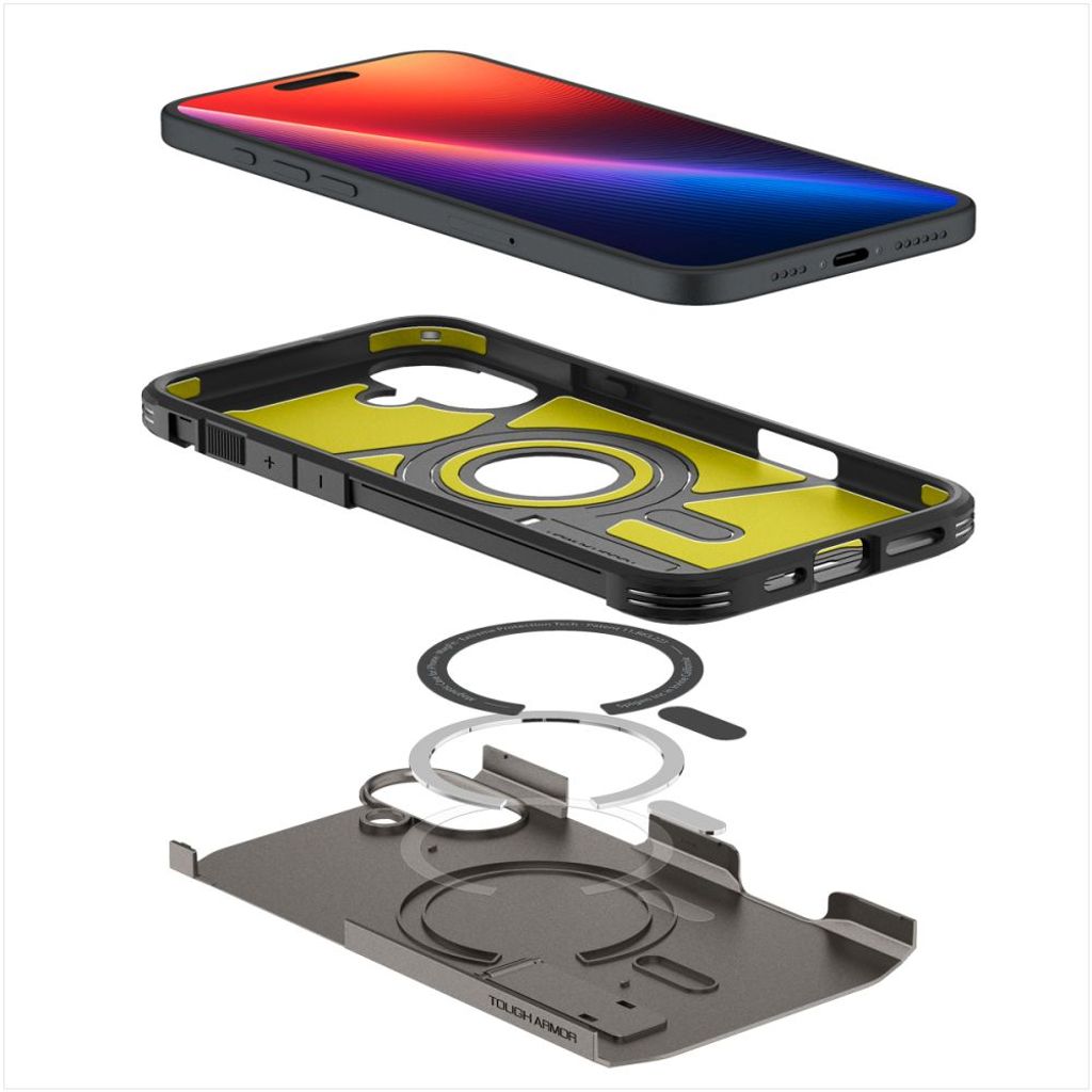 Spigen Tough Armor MagSafe Case for iPhone 16 - Gunmetal