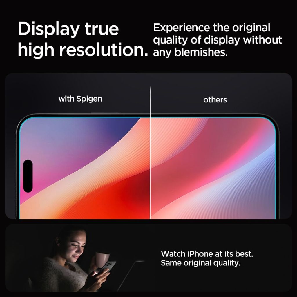 Spigen Glas.tR EZ Fit Skjermbeskytter til iPhone 16 Pro