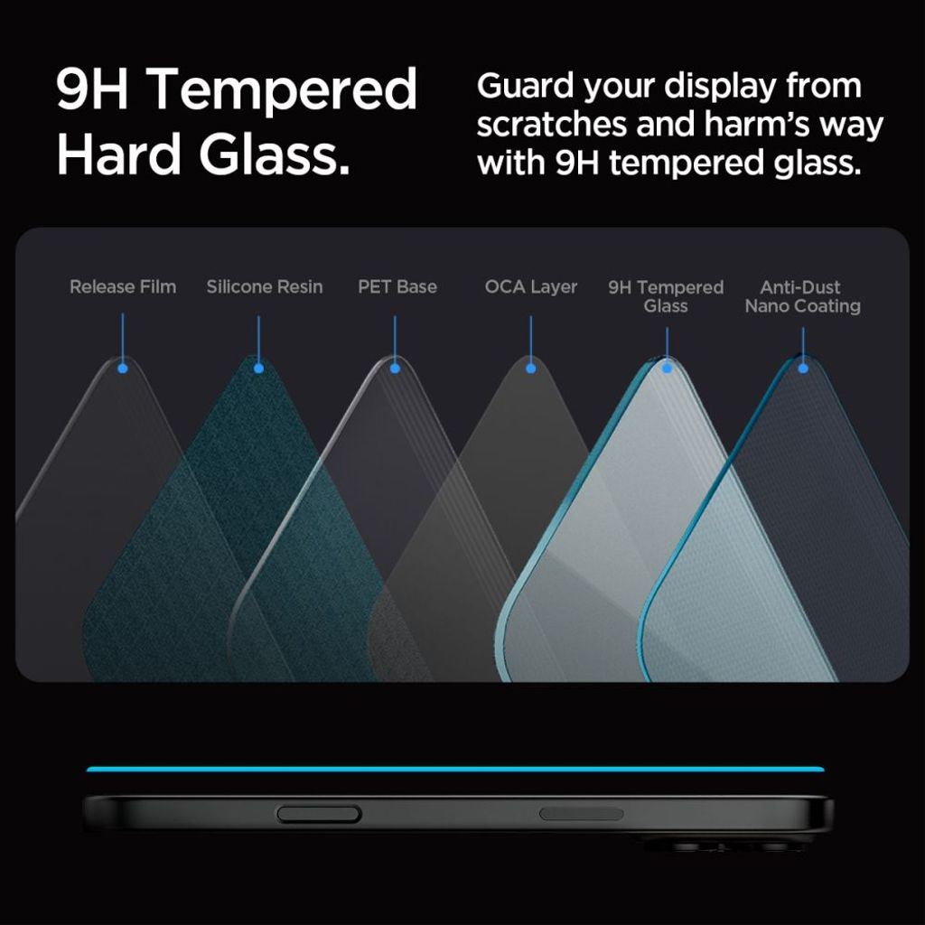 Spigen Glas.tR EZ Fit Skjermbeskytter til iPhone 16 Pro