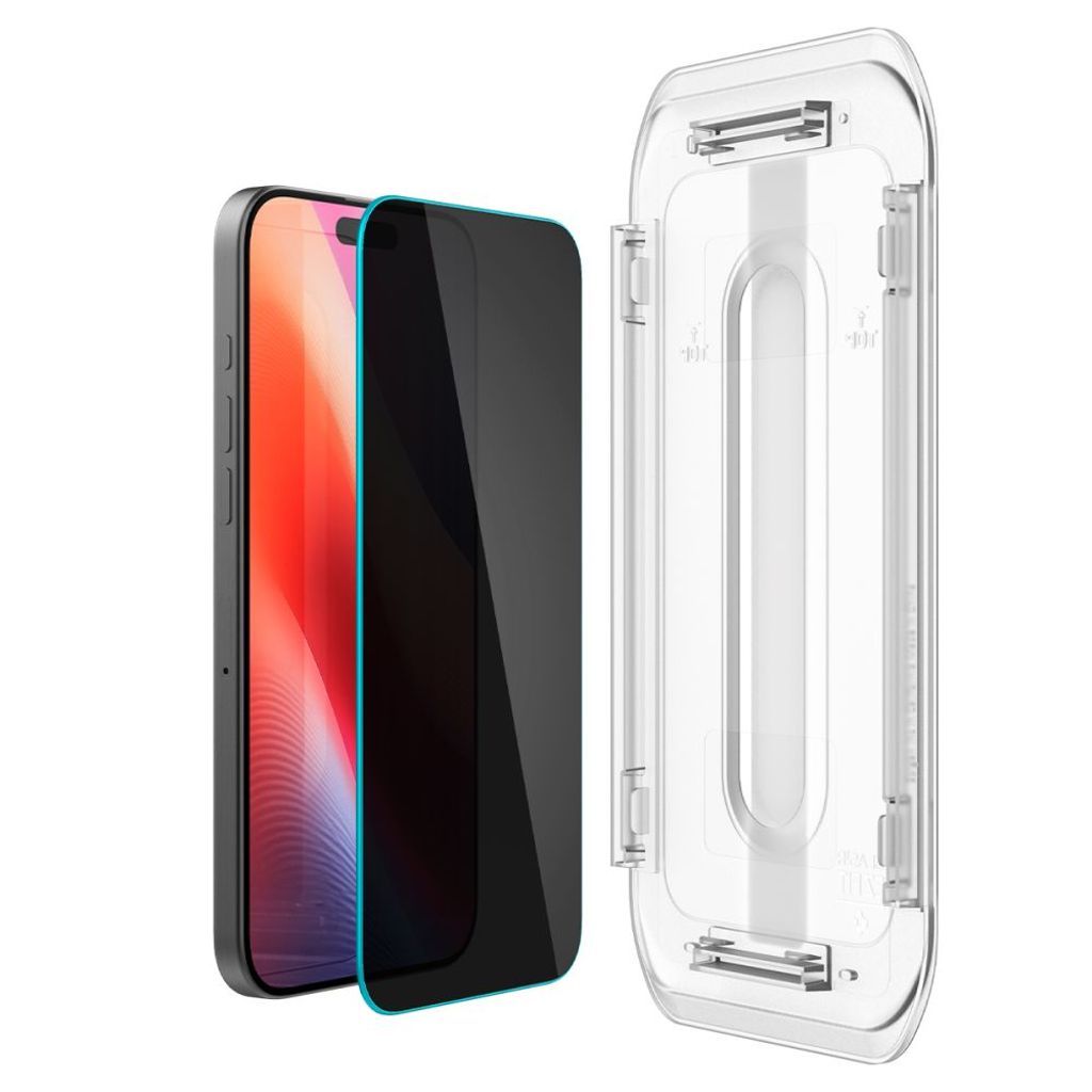 Spigen iPhone 16 Pro/17/17 Pro Glas.tR EZ Fit Privacy Skärmskydd 2-pack
