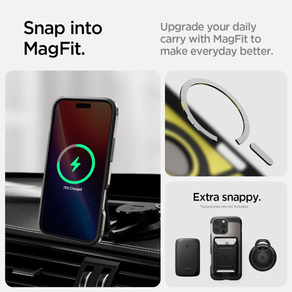 Spigen Tough Armor MagSafe Deksel til iPhone 16 Pro - Gunmetal