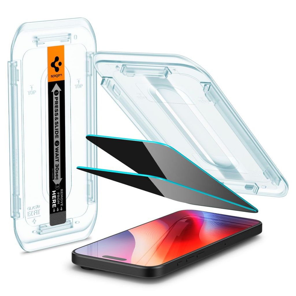 Spigen Glas.tR EZ Fit iPhone 16 Pro Max/17 Pro Max Privacy Skärmskydd 2-pack