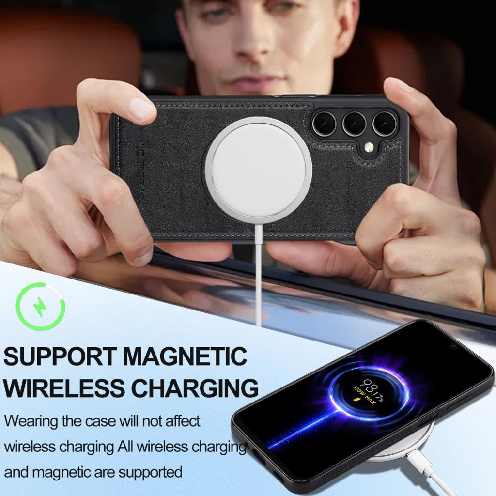LC.IMEEKE Samsung Galaxy A17 5G Deksel med MagSafe Lommebok - Svart