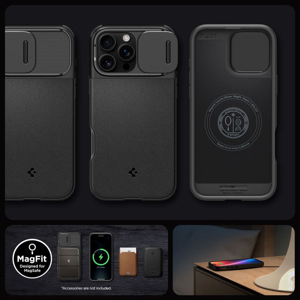 Spigen Optik Armor MagSafe Case for iPhone 16 Pro Max - Black