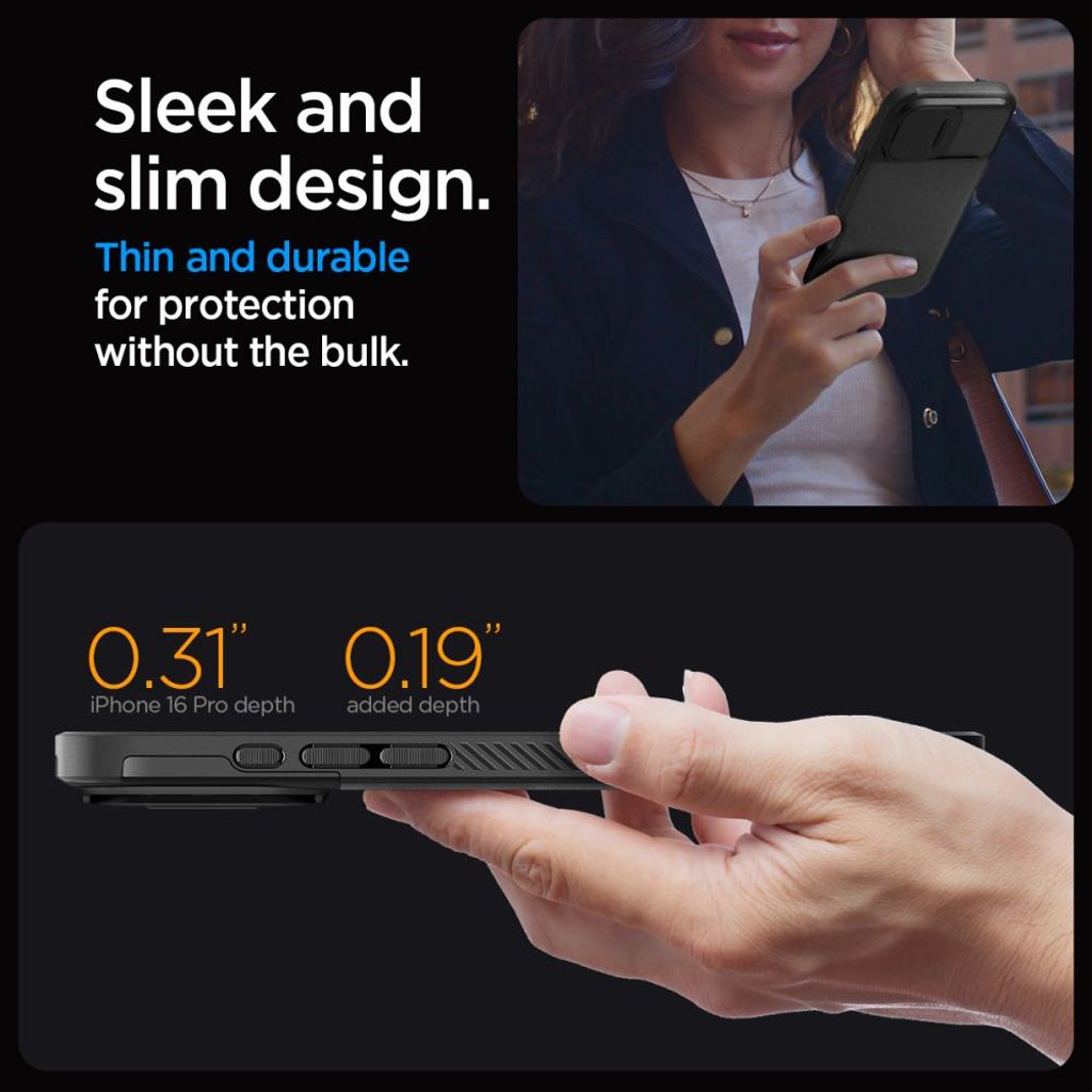 Spigen Optik Armor MagSafe Case for iPhone 16 Pro Max - Black