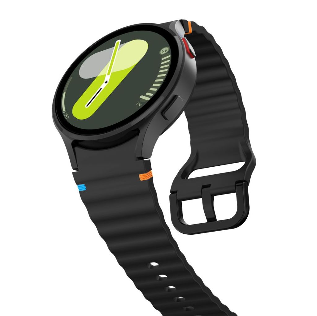 Tech-Protect Silicone Sport Urrem til Samsung Galaxy Watch 4/5/5 Pro/6/7/FE - Sort