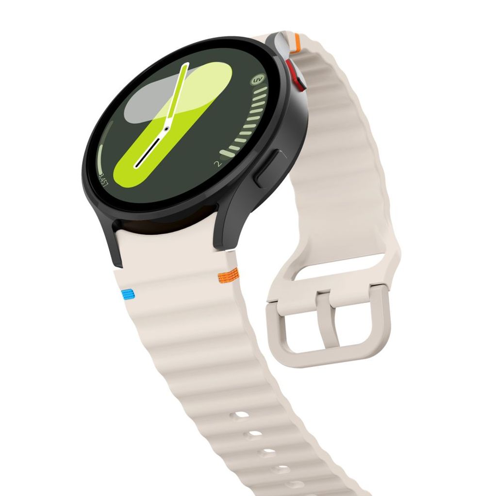 Tech-Protect Silicone Sport Urrem til Samsung Galaxy Watch 4/5/5 Pro/6/7/FE - Beige