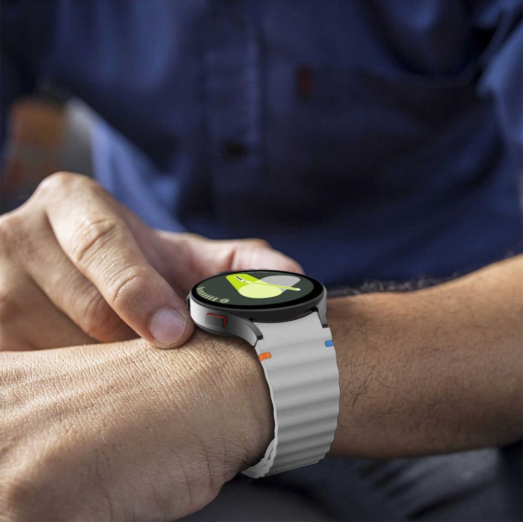 Tech-Protect Silicone Sport Urrem til Samsung Galaxy Watch 4/5/5 Pro/6/7/FE - Beige