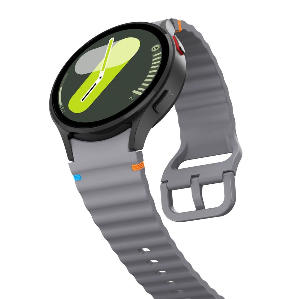 Tech-Protect Silicone Sport Urrem til Samsung Galaxy Watch 4/5/5 Pro/6/7/FE - Grå