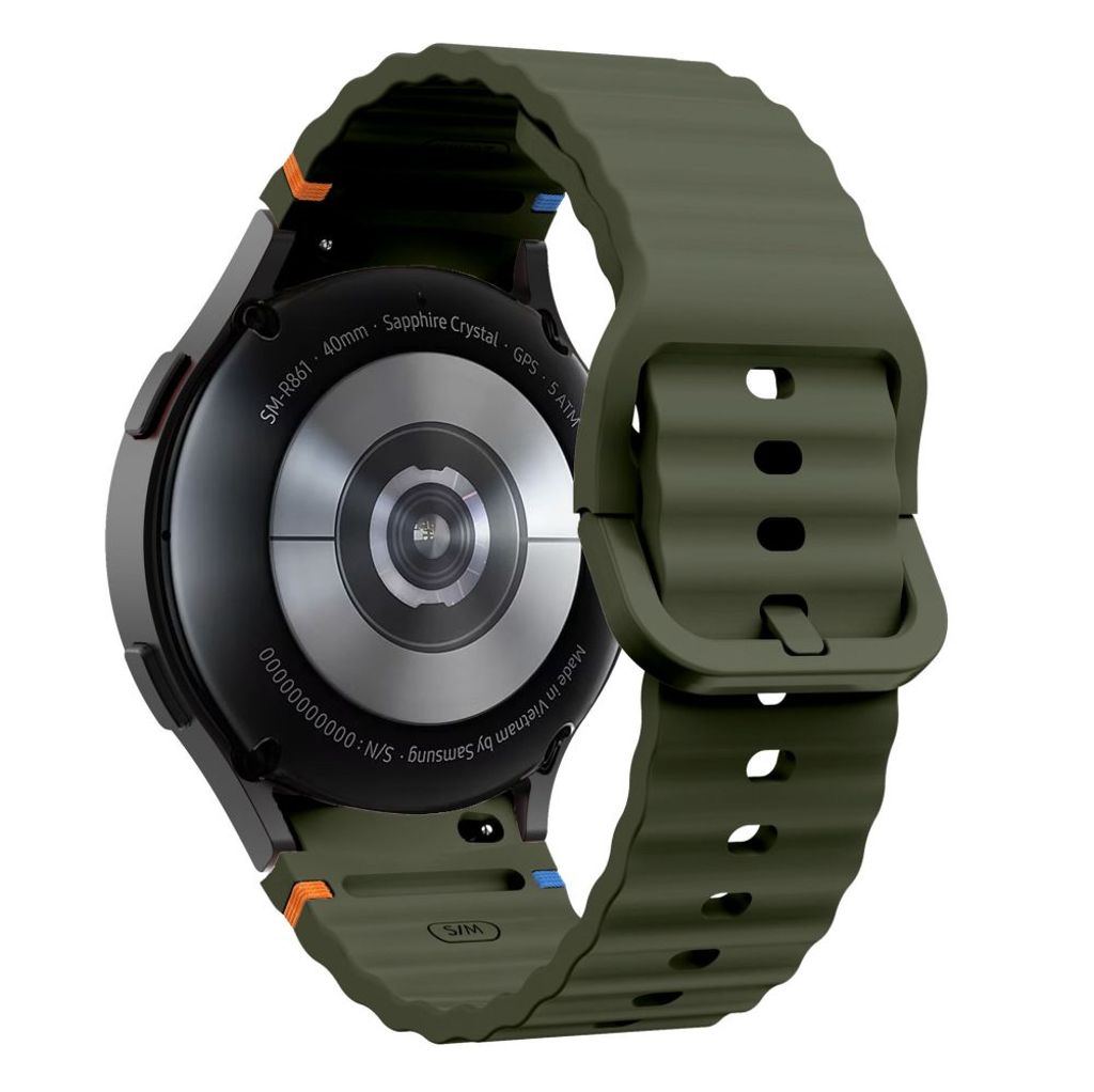 Tech-Protect Silicone Sport Urrem til Samsung Galaxy Watch 4/5/5 Pro/6/7/FE - Grøn