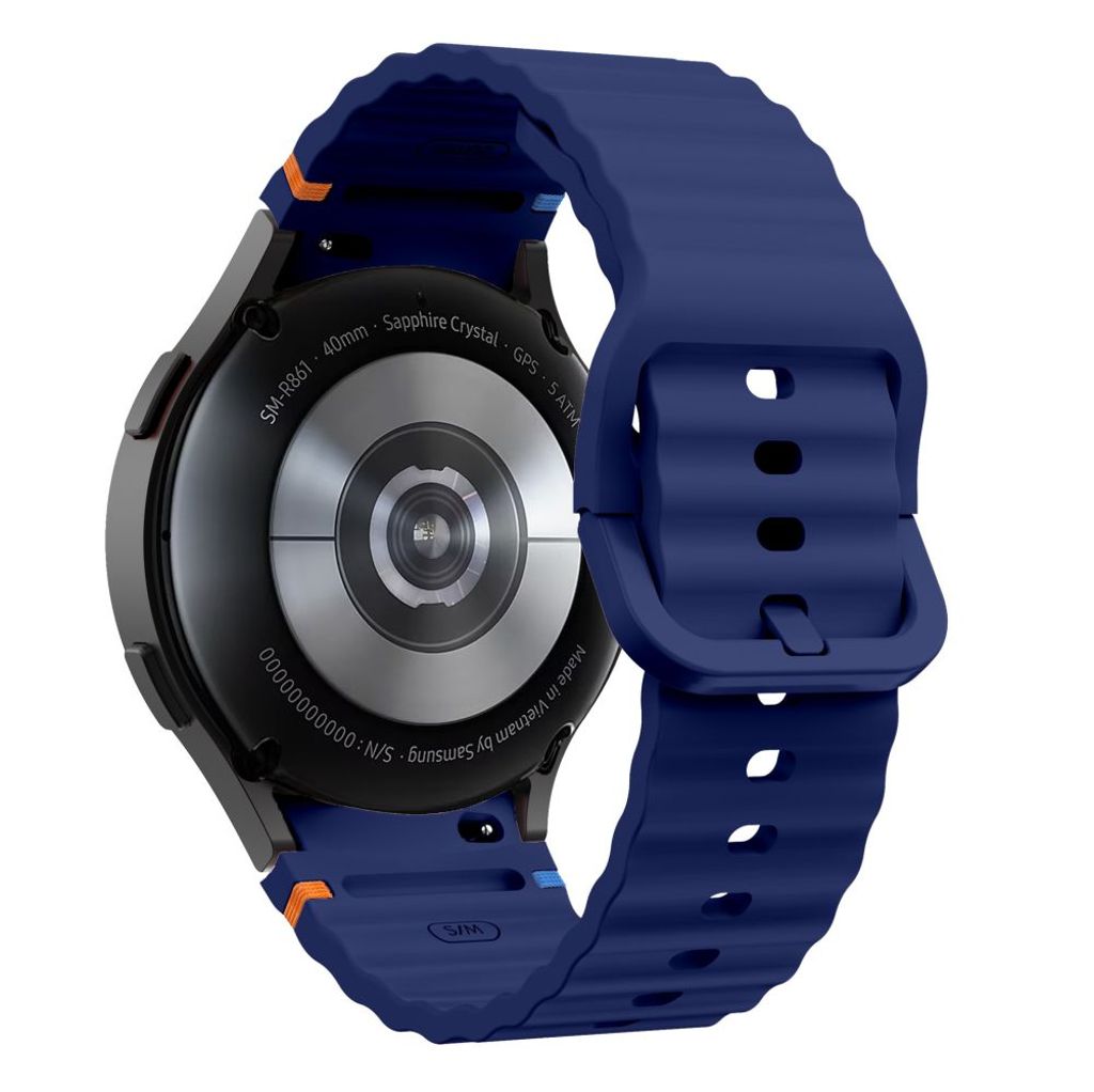 Tech-Protect Silicone Sport Urrem til Samsung Galaxy Watch 4/5/5 Pro/6/7/FE - Blå