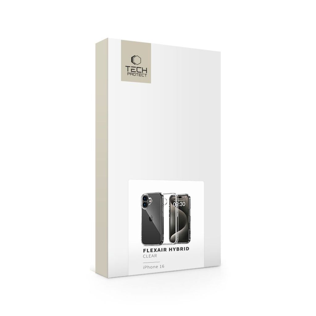 Tech-Protect FlexAir Hybrid Case for iPhone 16 - Transparent